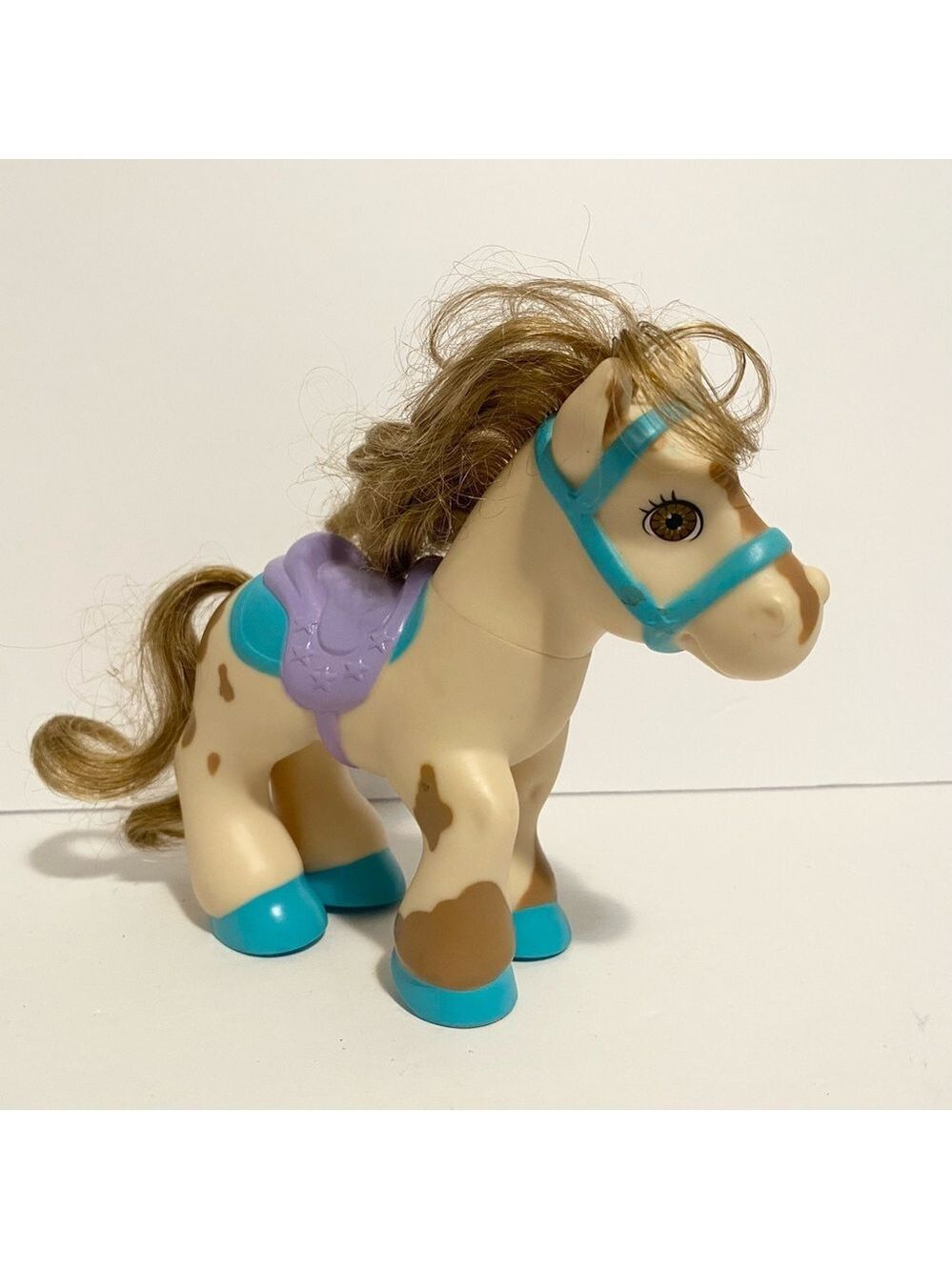2007 Play Along Cabbage Patch Magic Meadow Ponies 5” Pony Tan & Brown Purple